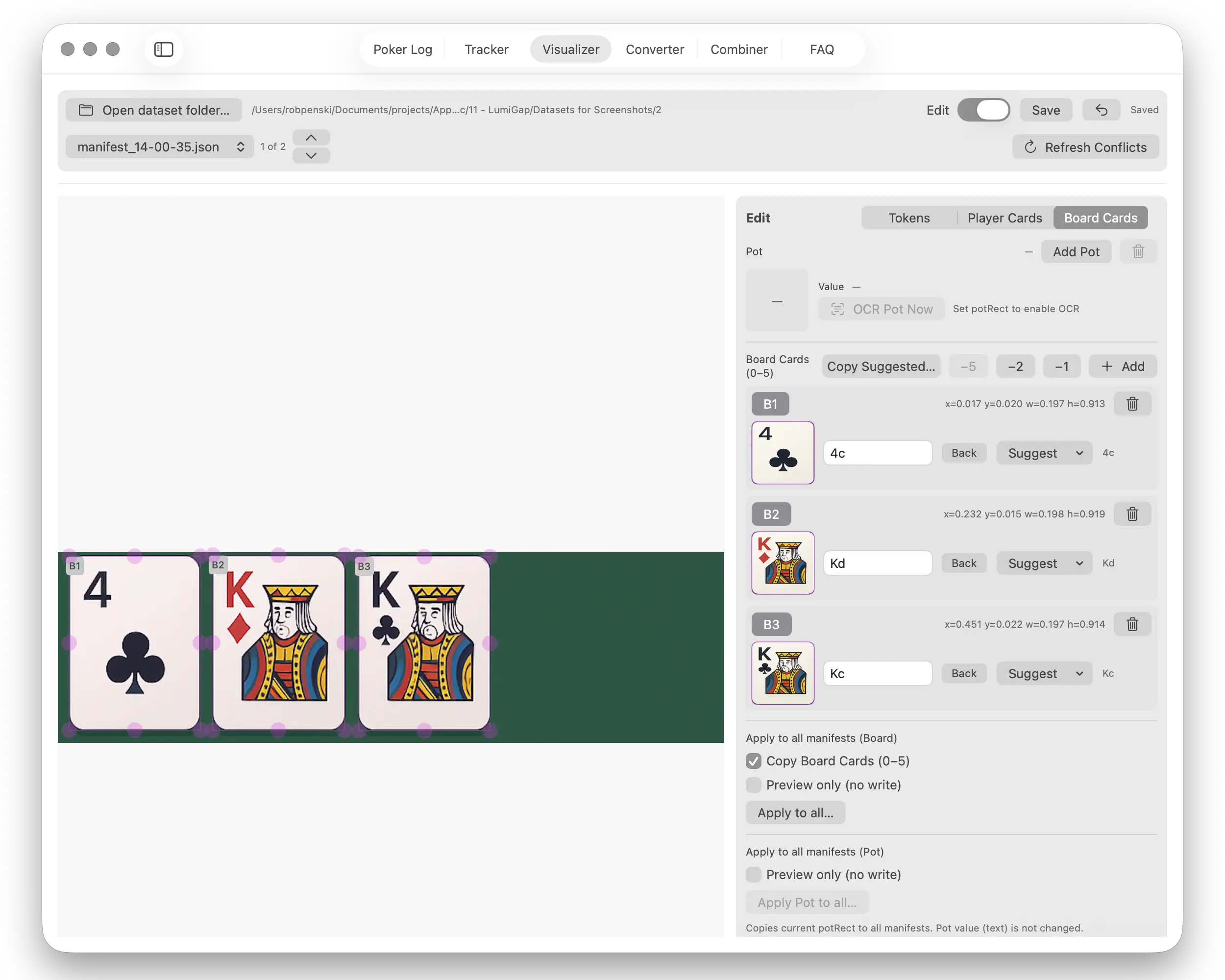 Visualizer — Board Card Annotation